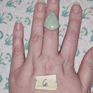 Elegant Amzonite Stone .925 Sterling Silver Plated Ring